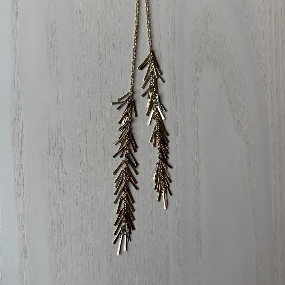 Anthropologie Gold Feather Necklace